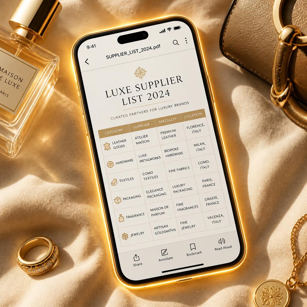 Lista Premium de Fornecedores aberta no celular